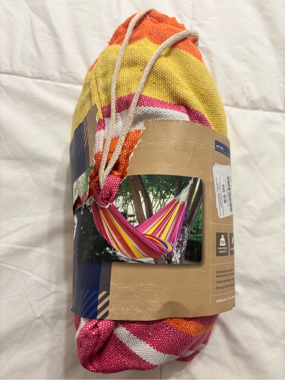 Striped Cotton Hammock - Pink, Yellow & Orange